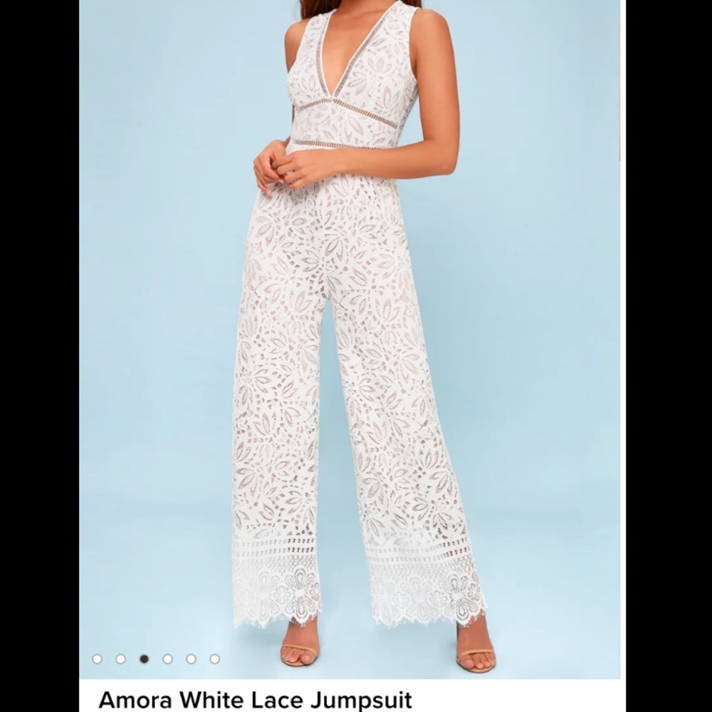 White Lace Jumpsuit Lulus Amora - SOLD OUT